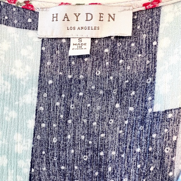 Hayden Los Angeles Patchwork Floral Boho Maxi Dress Prairie Cottagecore S - Picture 4 of 9